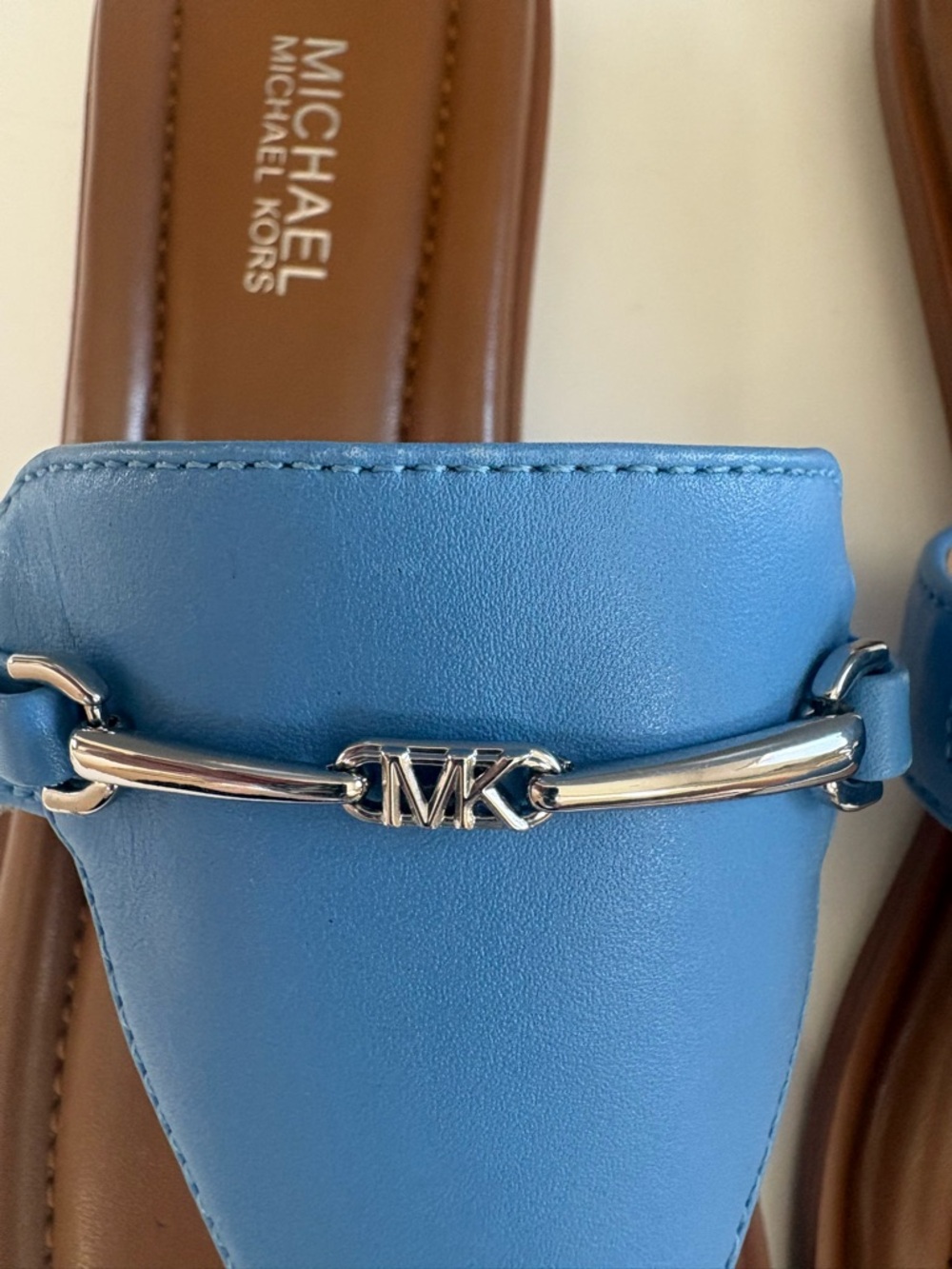 MICHAEL Michael Kors Lena Thong Sandal 7 M Pacific Blue NIB - Picture 6 of 10